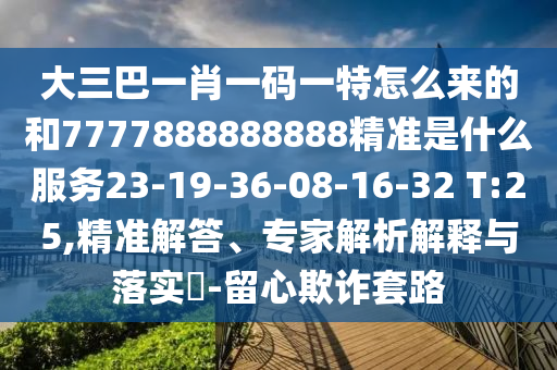 大三巴一肖一碼一特怎么來的和7777888888888精準是什么服務(wù)23-19-36-08-16-32 T:25,精準解答、專家解析解釋與落實?-留心欺詐套路