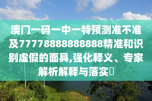 澳門一碼一中一特預(yù)測準不準及77778888888888精準和識別虛假的面具,強化釋義、專家解析解釋與落實?